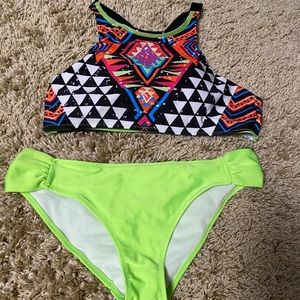 Neon bikini tribal size large green